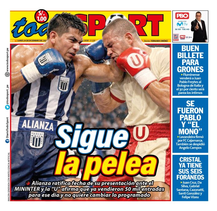 Portada Diario TodoSport (29/12/2025)