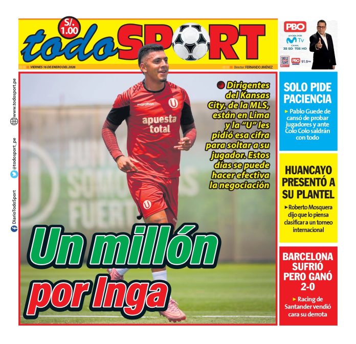 Portada Diario TodoSport (16/1/2026)