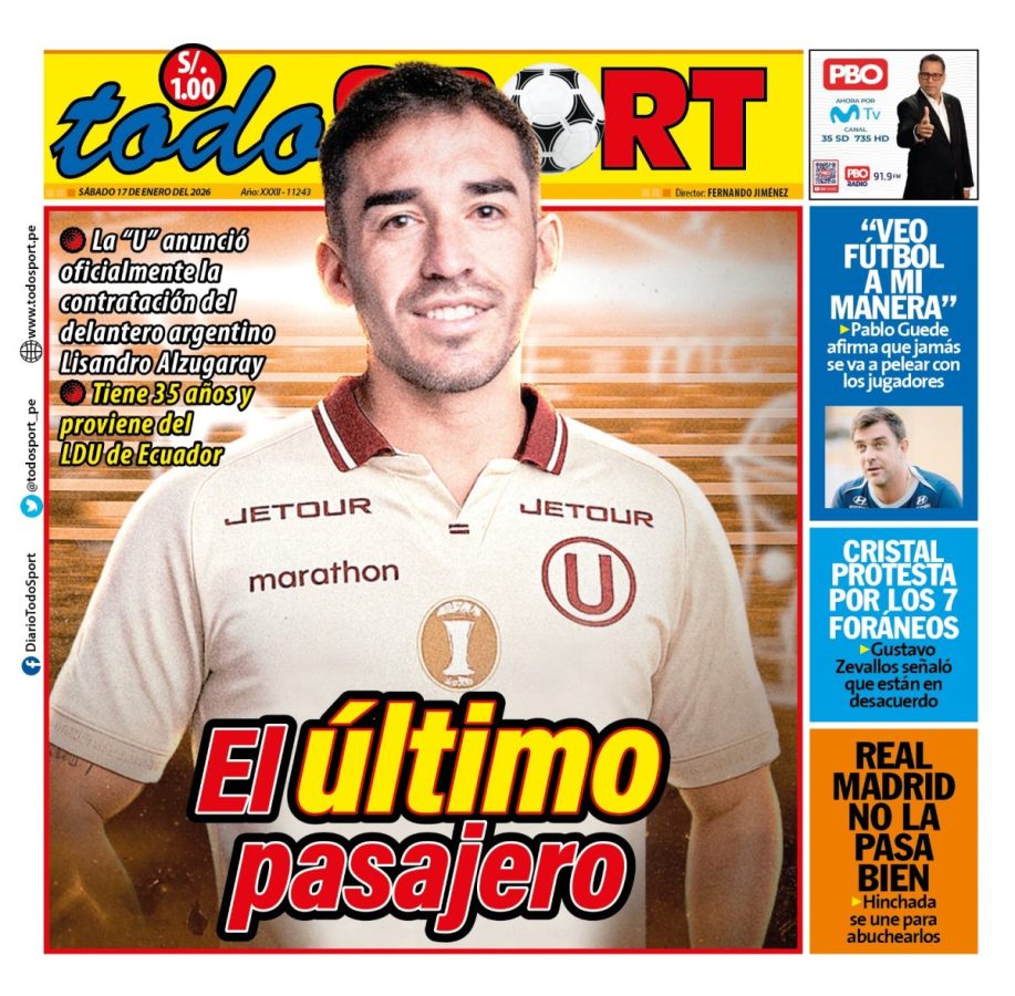 Portada Diario TodoSport (17/01/2026)