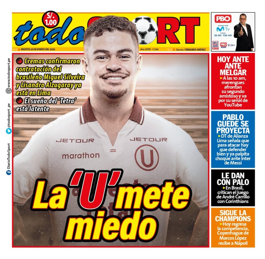 Portada Diario TodoSport (20/01/2026)