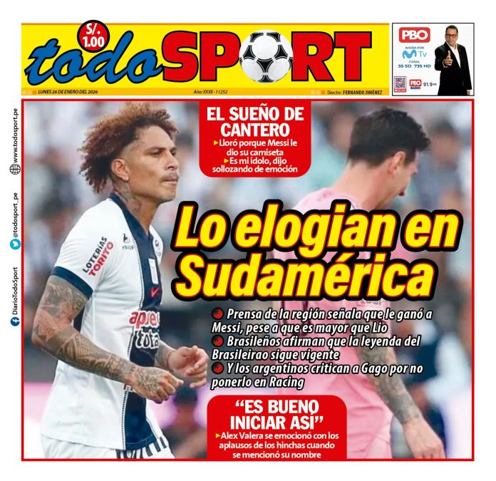 Portada Diario TodoSport (26/01/2026)