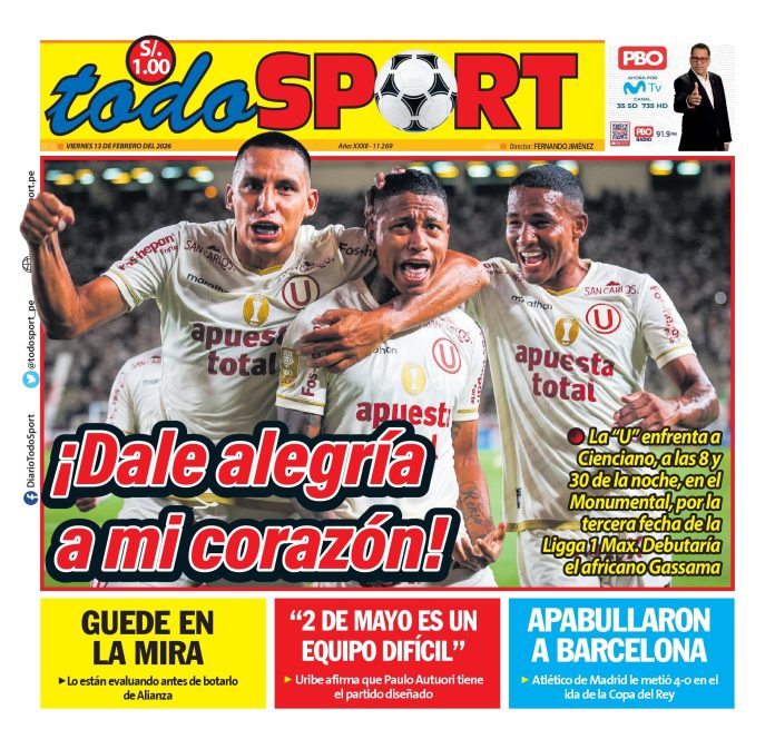 Portada Diario TodoSport (13/02/2026)