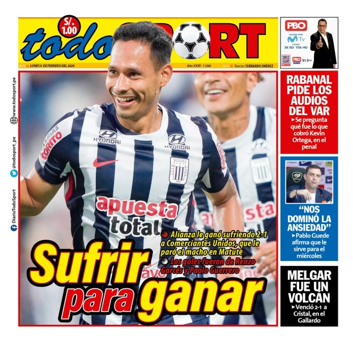 Portada Diario TodoSport (9/02/2026)