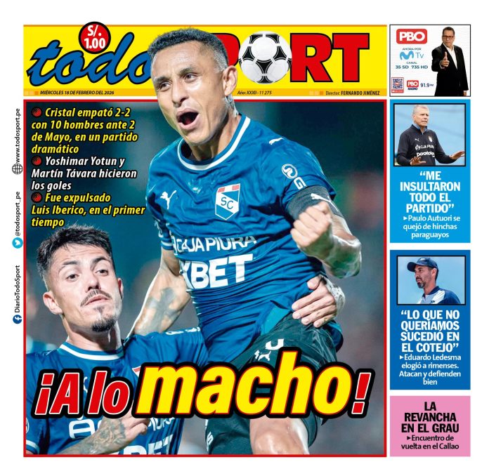 Portada Diario TodoSport (18/02/2026) Portada Diario TodoSport (18/02/2026)