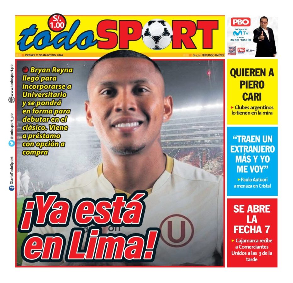 Portada Diario TodoSport (13/03/2026)