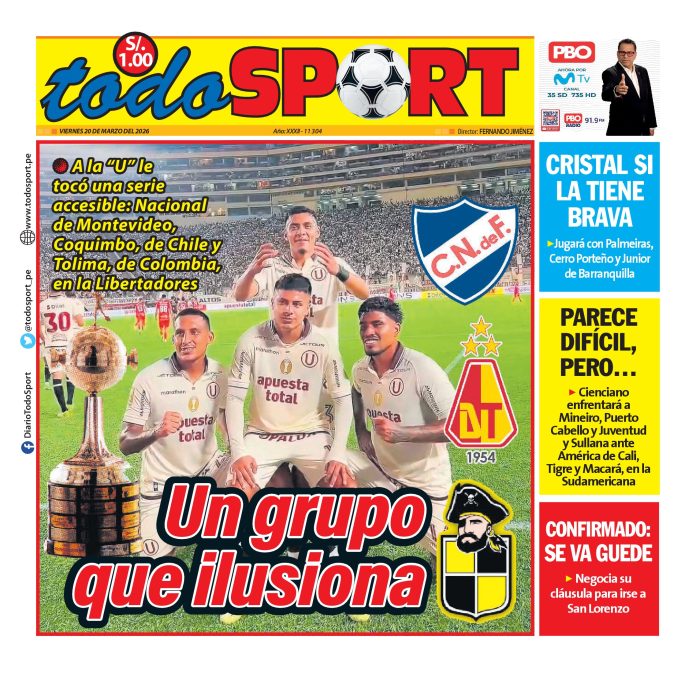 Portada Diario TodoSport (20/03/2026)