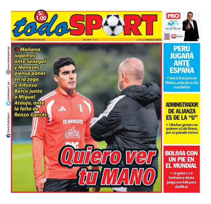 Portada Diario TodoSport (27/03/2026)