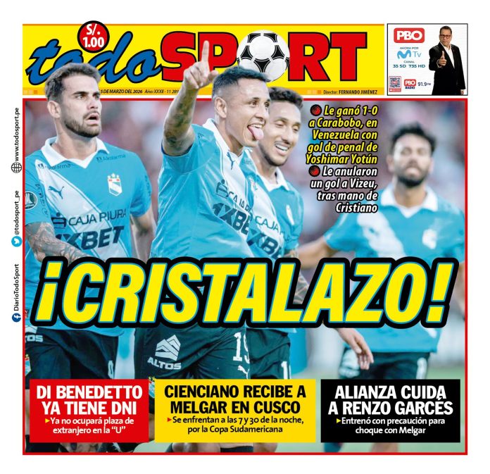 Portada Diario TodoSport (5/03/2026)