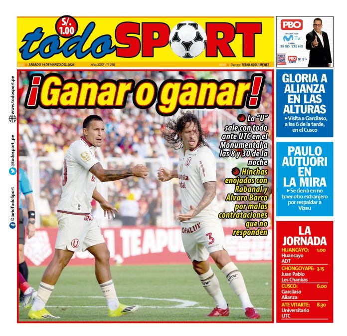 Portada Diario TodoSport (14/03/2026)