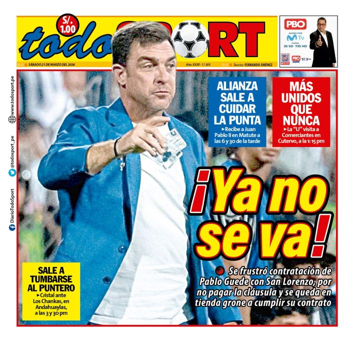 Portada Diario TodoSport (21/03/2026)