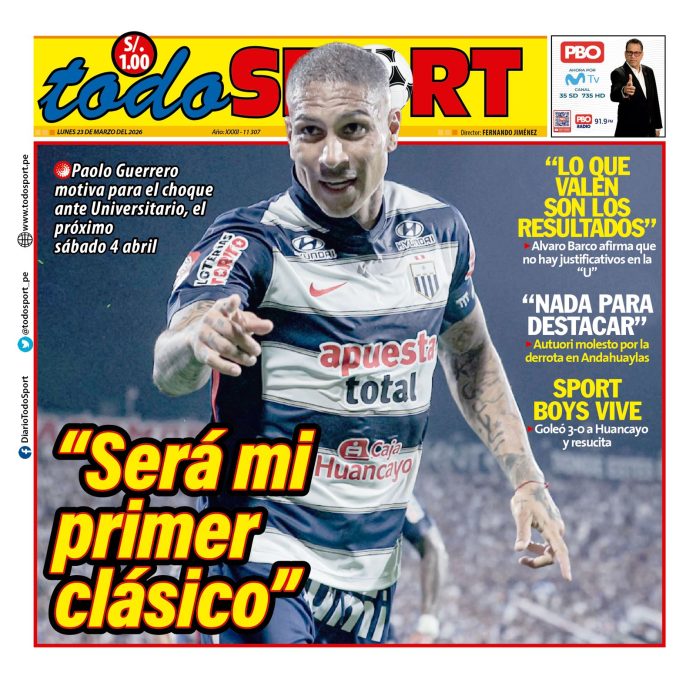 Portada Diario TodoSport (23/03/2026)