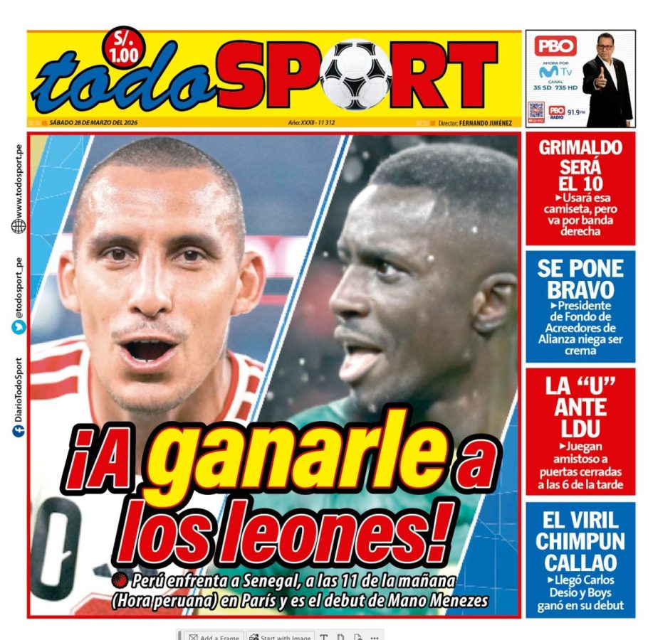 Portada Diario TodoSport (28/03/2026)
