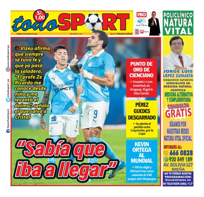Portada Diario TodoSport (10/04/2026)