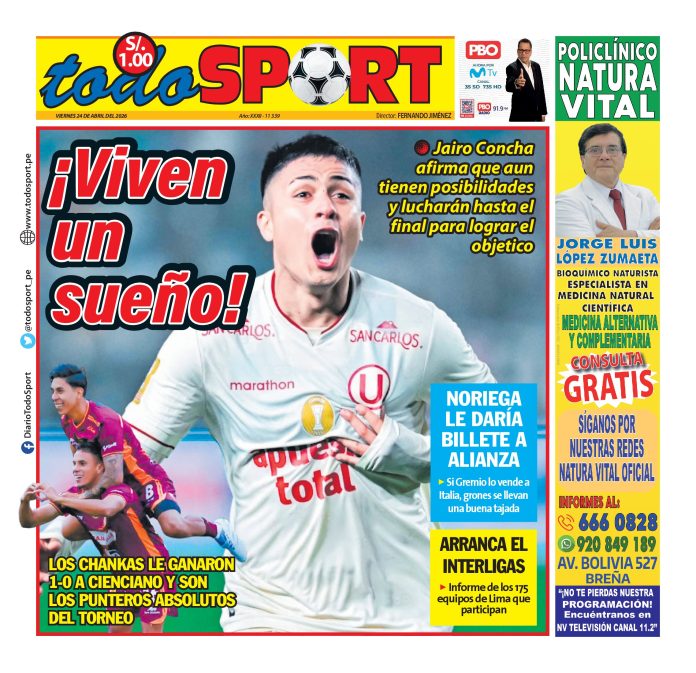 Portada Diario TodoSport (24/04/2026)