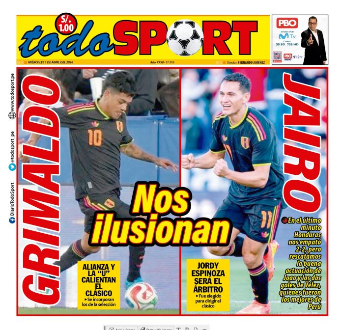 Portada Diario TodoSport (1/04/2026)