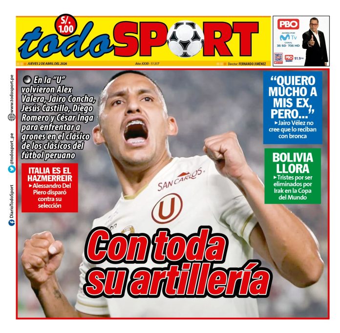 Portada Diario TodoSport (2/04/2026)