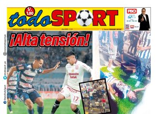 Portada Diario TodoSport (4/04/2026) Portada Diario TodoSport (4/04/2026)