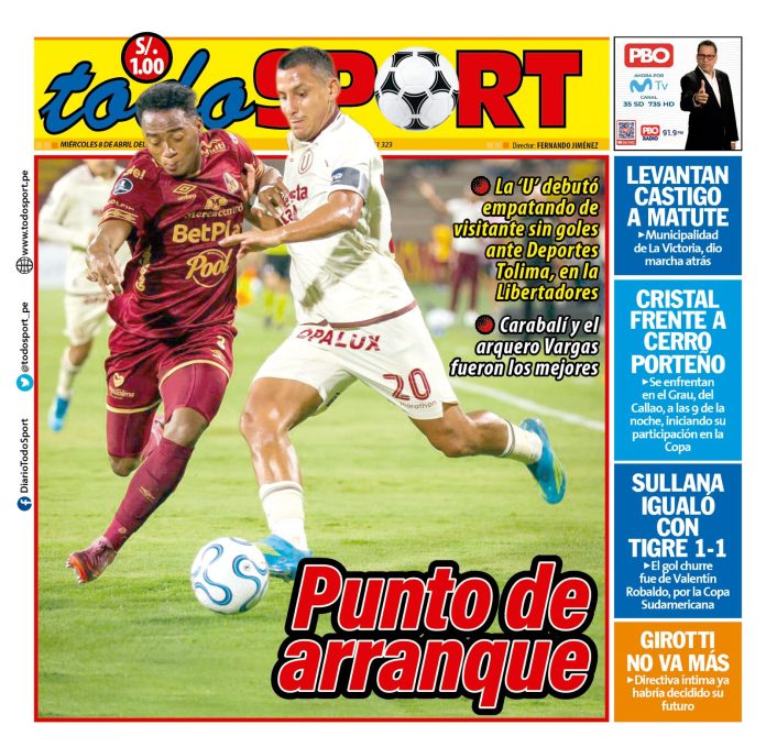 Portada Diario TodoSport (8/04/2026)