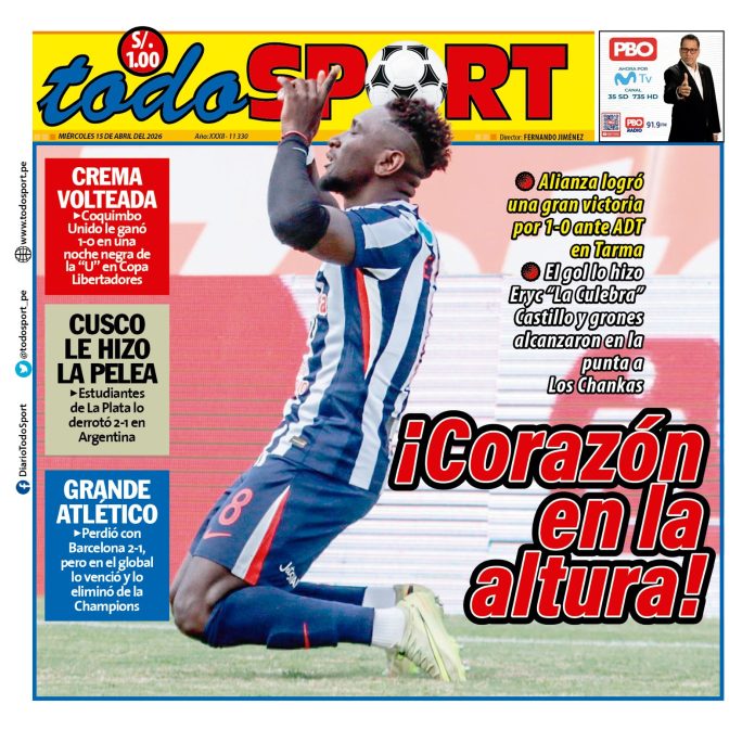 Portada Diario TodoSport (15/04/2026) Portada Diario TodoSport (15/04/2026)