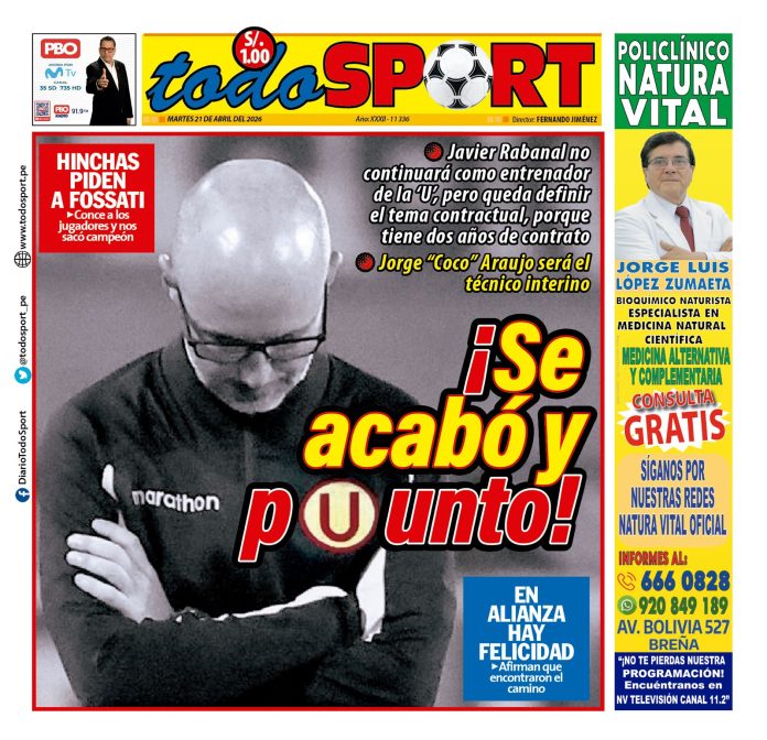 Portada Diario TodoSport (21/04/2026)