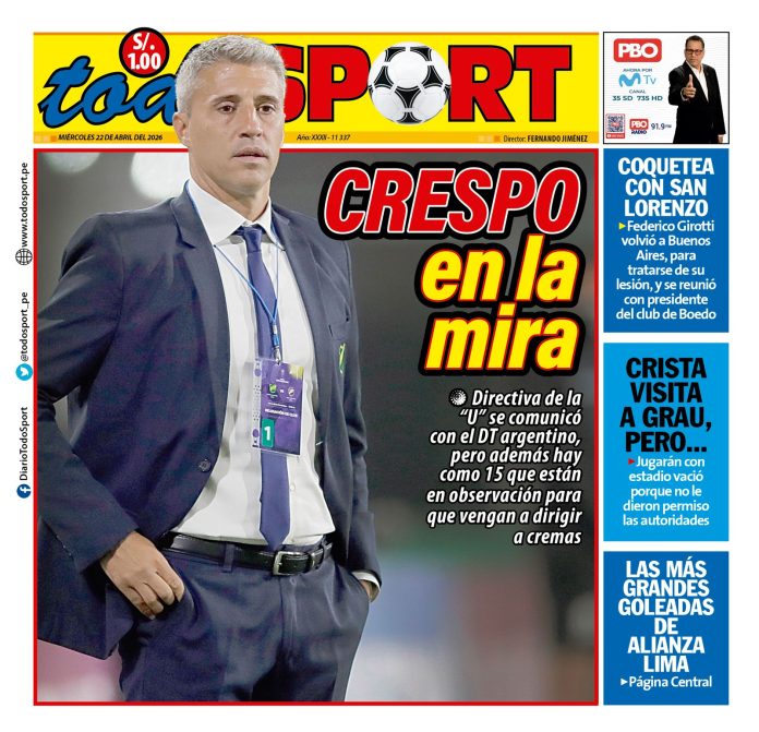 Portada Diario TodoSport (22/04/2026)