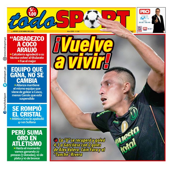 Portada Diario TodoSport (23/04/2026)