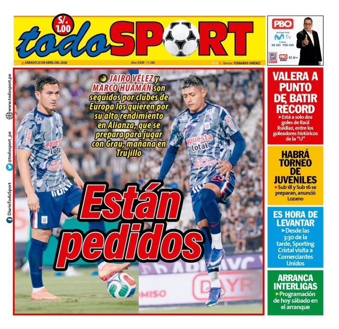Portada Diario TodoSport (25/04/2026)