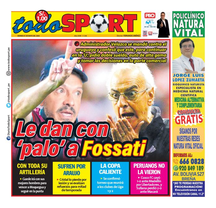 Portada Diario TodoSport (1/05/2026)