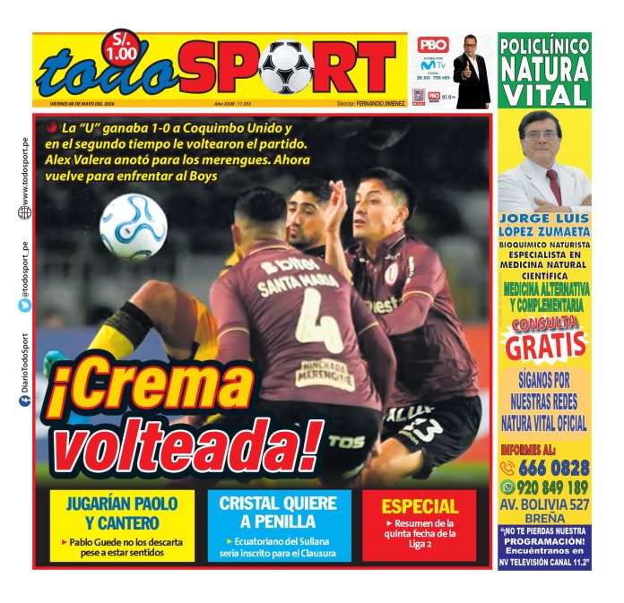 Portada Diario TodoSport (8/05/2026)
