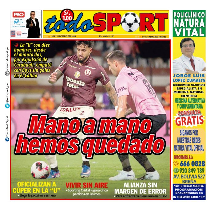 Portada Diario TodoSport (12/05/2026) Portada Diario TodoSport (12/05/2026)