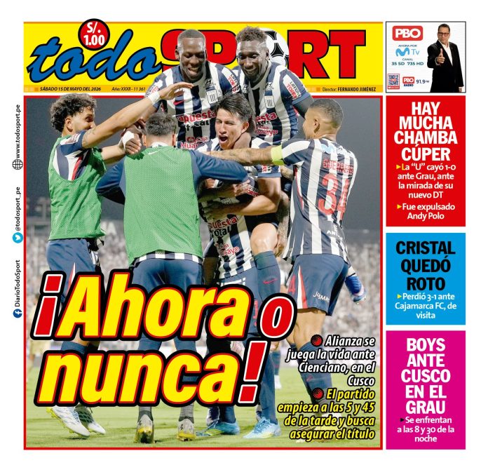 Portada Diario TodoSport (16/05/2026) Portada Diario TodoSport (16/05/2026)