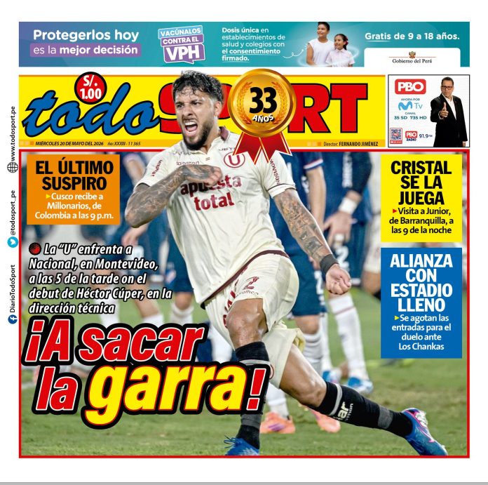 Portada Diario TodoSport (20/05/2026) Portada Diario TodoSport (20/05/2026)