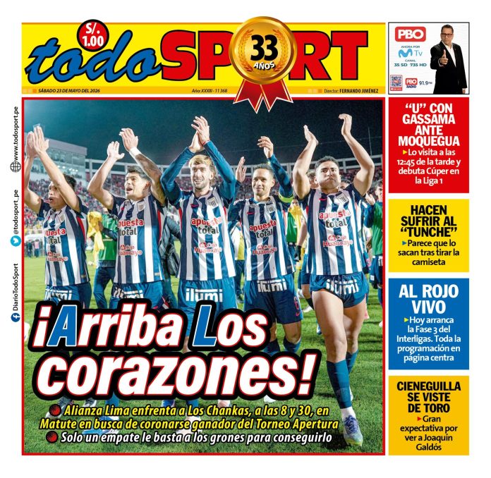 Portada Diario TodoSport (23/05/2026)