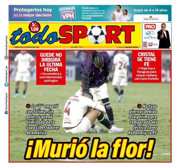 Portada Diario TodoSport (27/05/2026) Portada Diario TodoSport (27/05/2026)