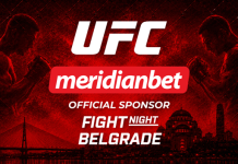 UFC nombra a Meridianbet patrocinador oficial de Fight Night Belgrado