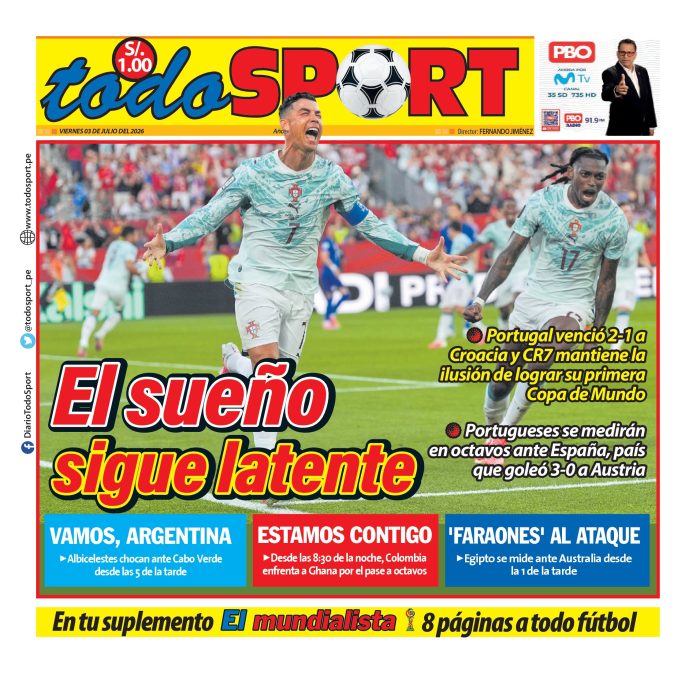 Portada Diario TodoSport (3/07/2026)
