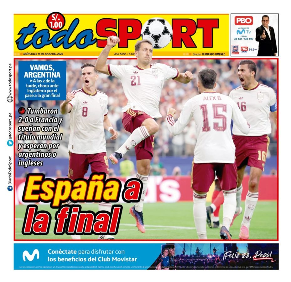 Portada Diario TodoSport (15/07/2026)