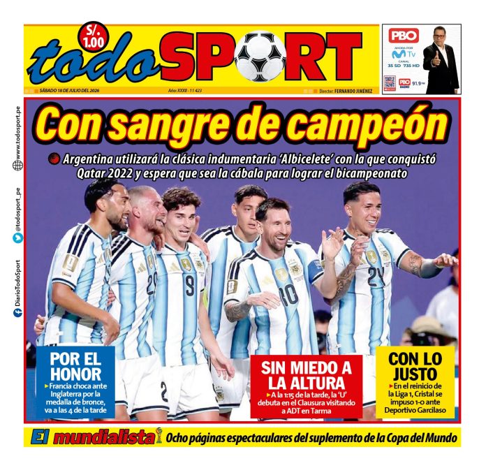 Portada Diario TodoSport (18/07/2026)