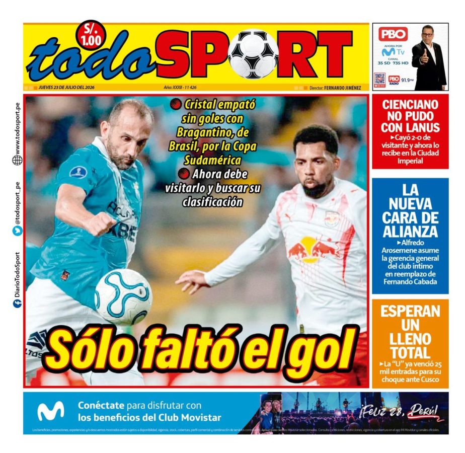 Portada Diario TodoSport (23/07/2026)