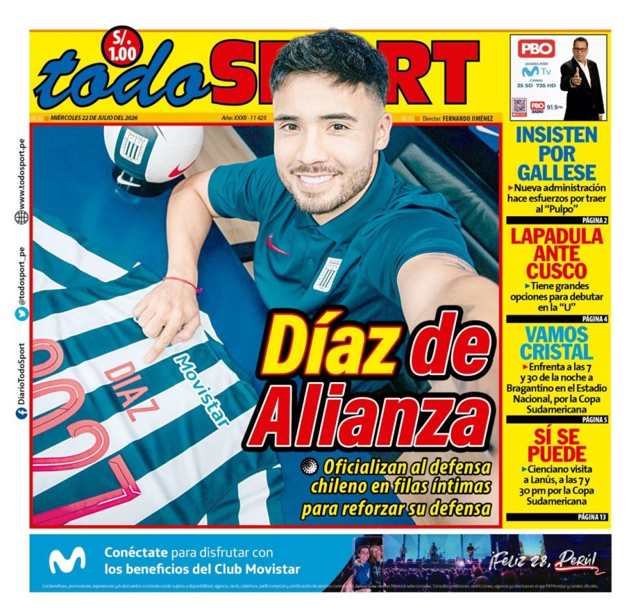 Portada Diario TodoSport (22/07/2026)