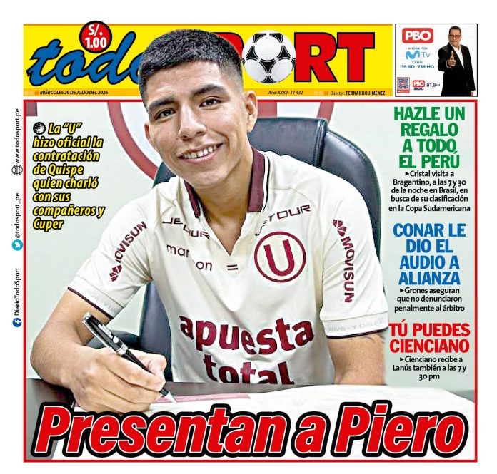 Portada Diario TodoSport (29/07/2026)