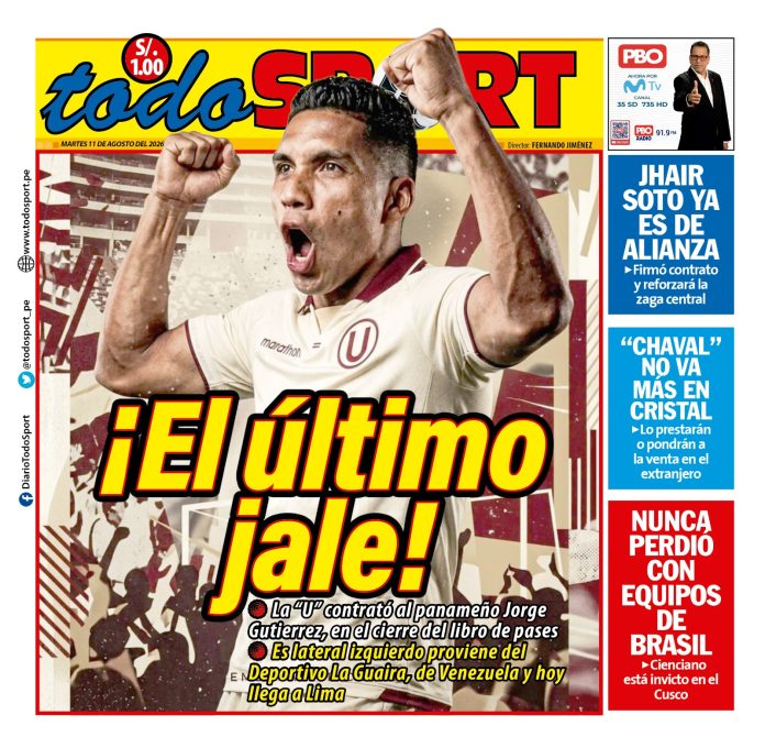 Portada Diario TodoSport (11/08/2026)