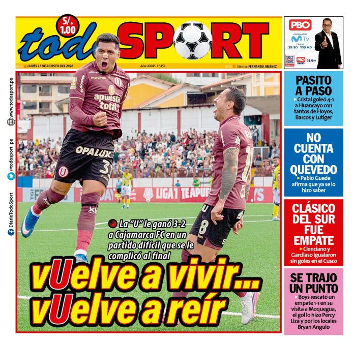 Portada Diario TodoSport (17/08/2026)