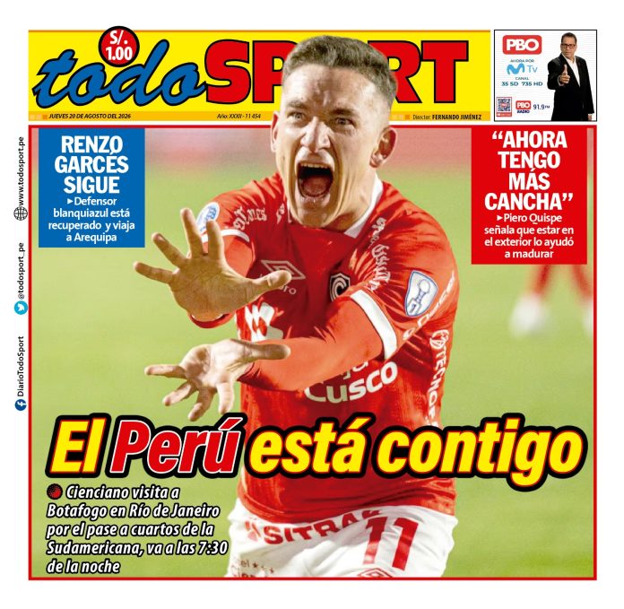 Portada Diario TodoSport (20/08/2026)