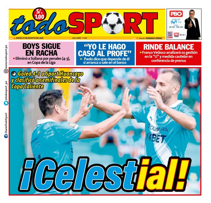 Portada Diario TodoSport (27/08/2026)