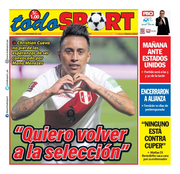Portada Diario TodoSport (25/09/2026)