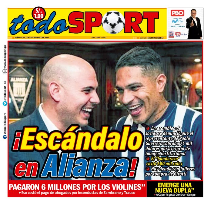 Portada Diario TodoSport (2/09/2026)