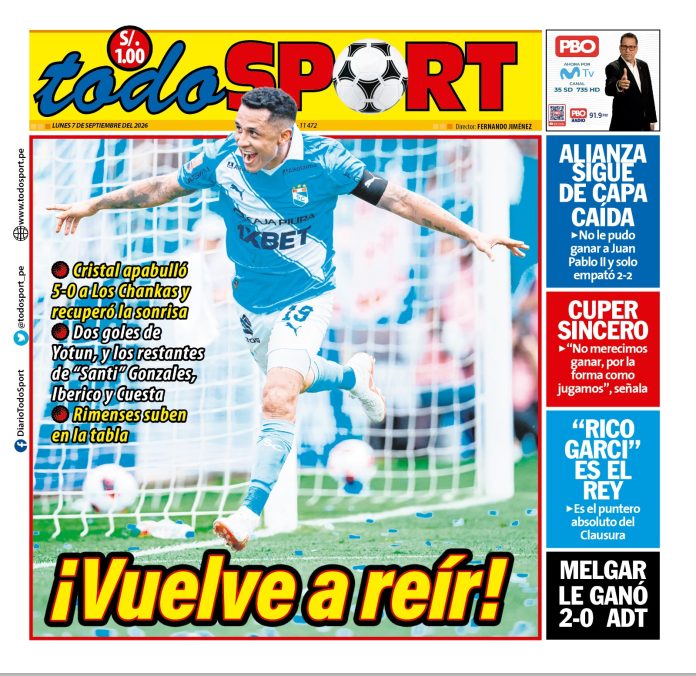 Portada Diario TodoSport (7/09/2026)
