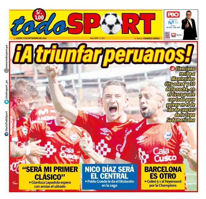 Portada Diario TodoSport (10/09/2026)