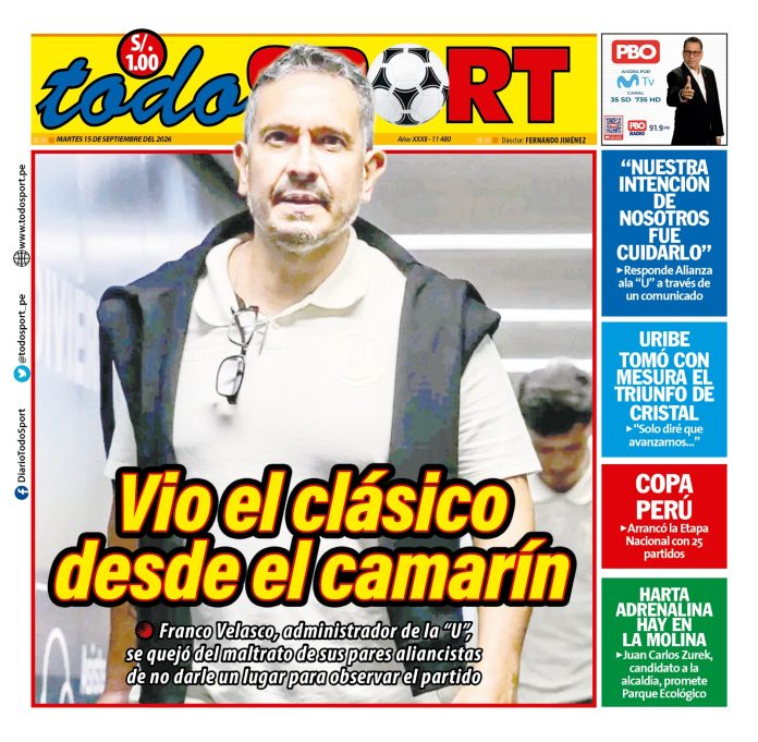 Portada Diario TodoSport (15/09/2026)
